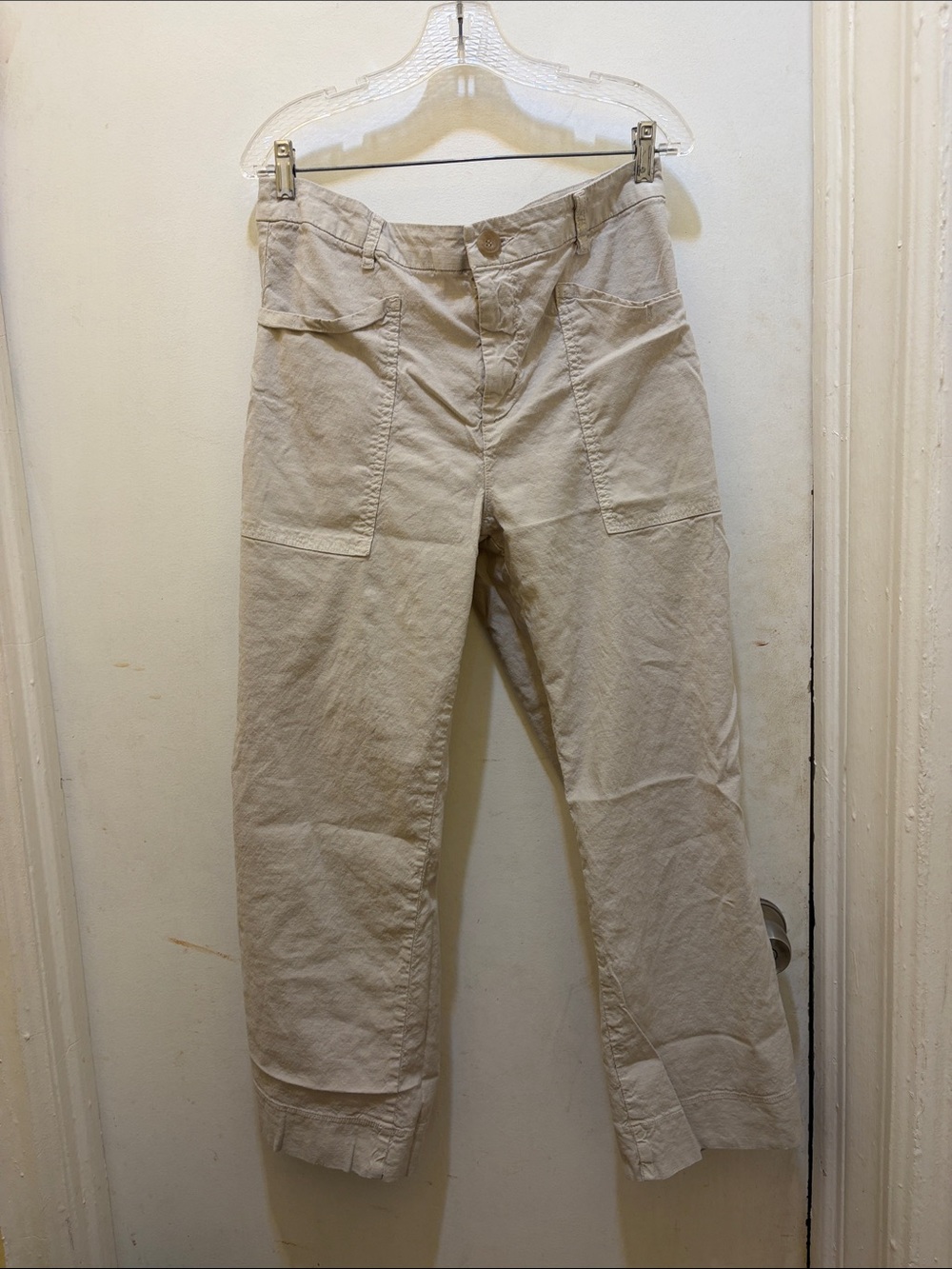 Frank and Eileen cropped Limerick linen Beige Pants -